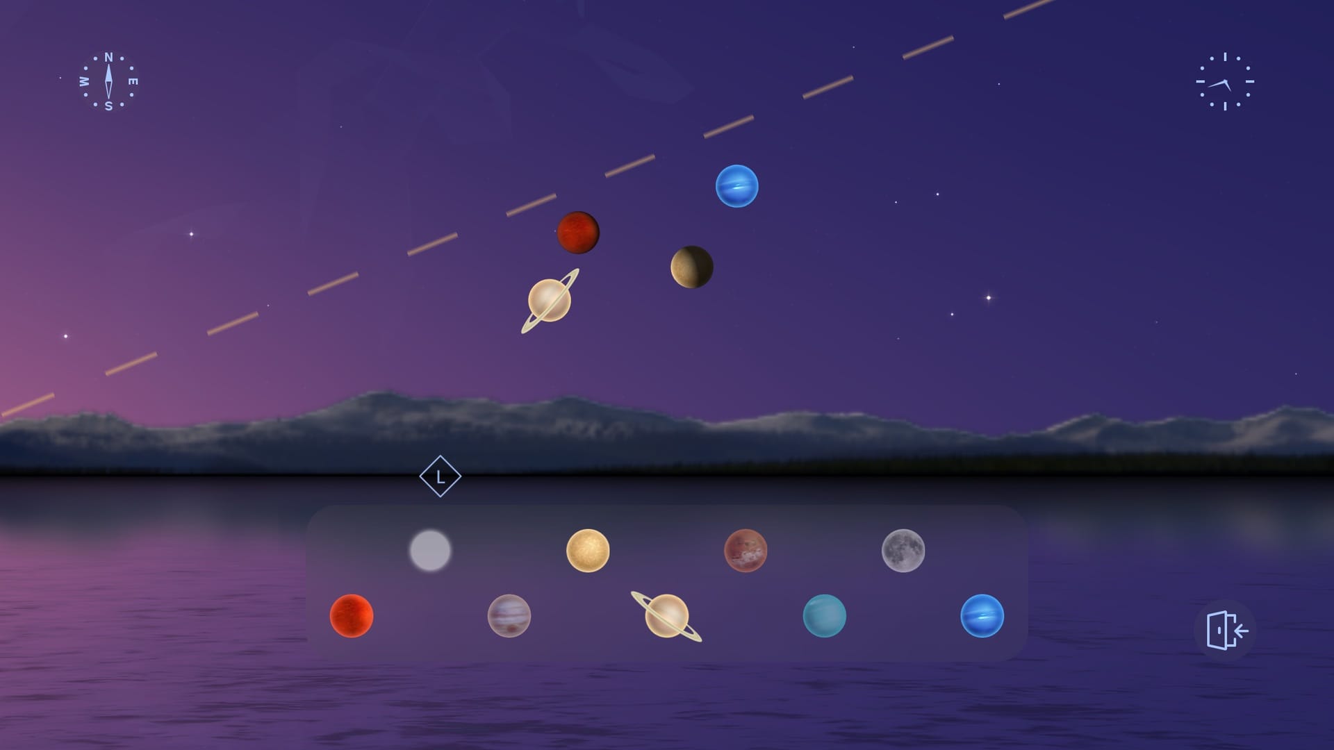 Alinhamento planetário em 18 de abril de 2026: Star Walk 2 → Planet Walk