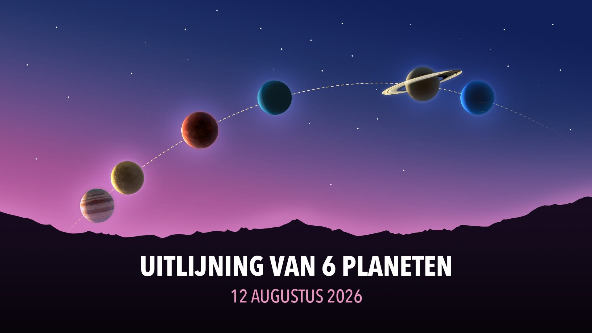 Planetaire uitlijning op 12 augustus 2026
