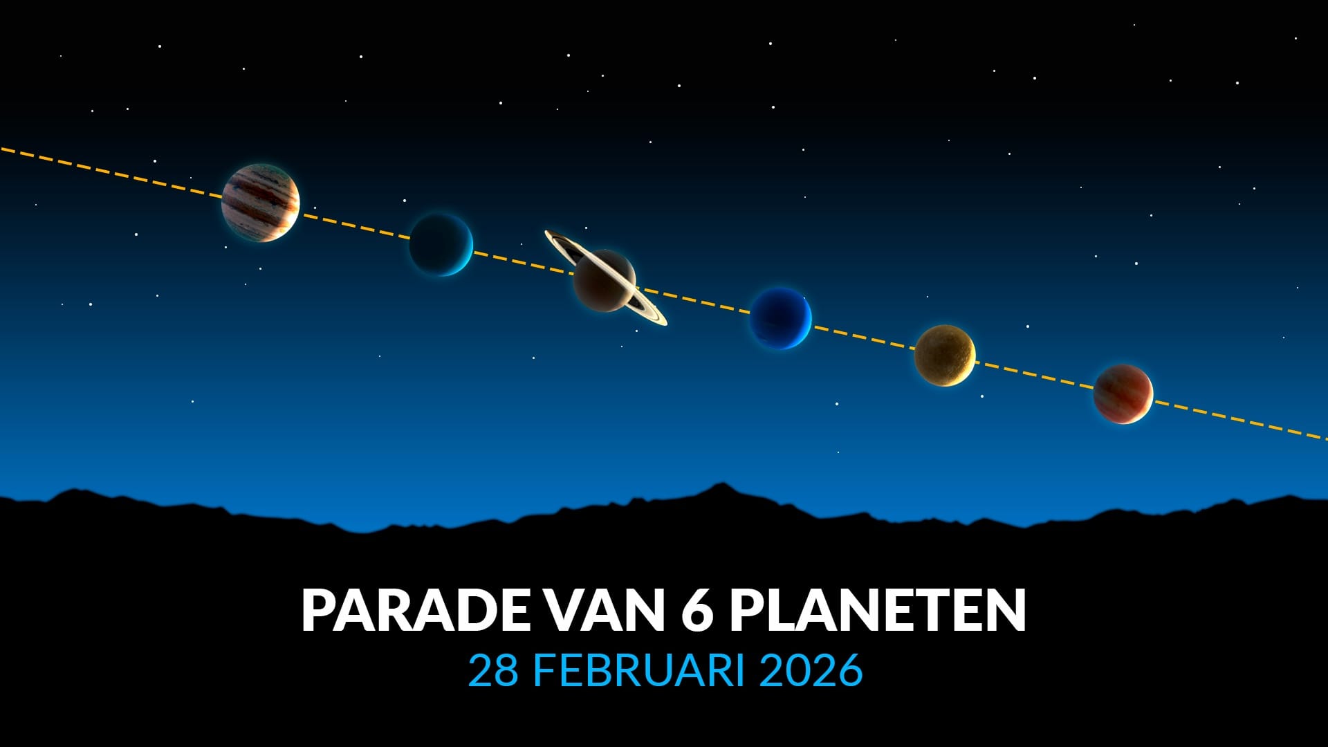 Zeldzame planeetuitlijning op 28 februari 2026