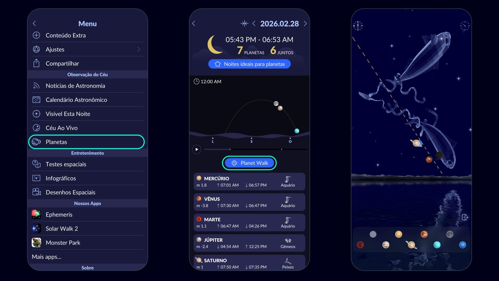Como encontrar os planetas durante o alinhamento em 28 de fevereiro de 2026?