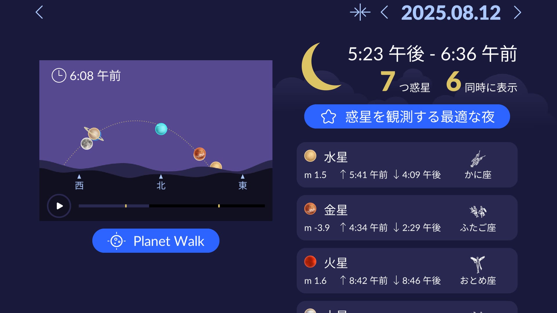 Planets in the sky tonight