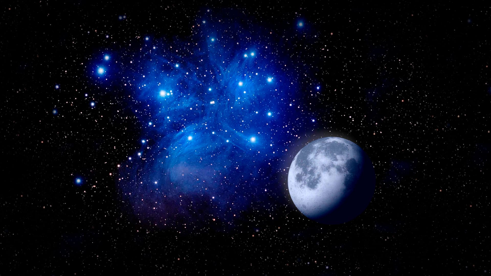 Pleiades near Moon