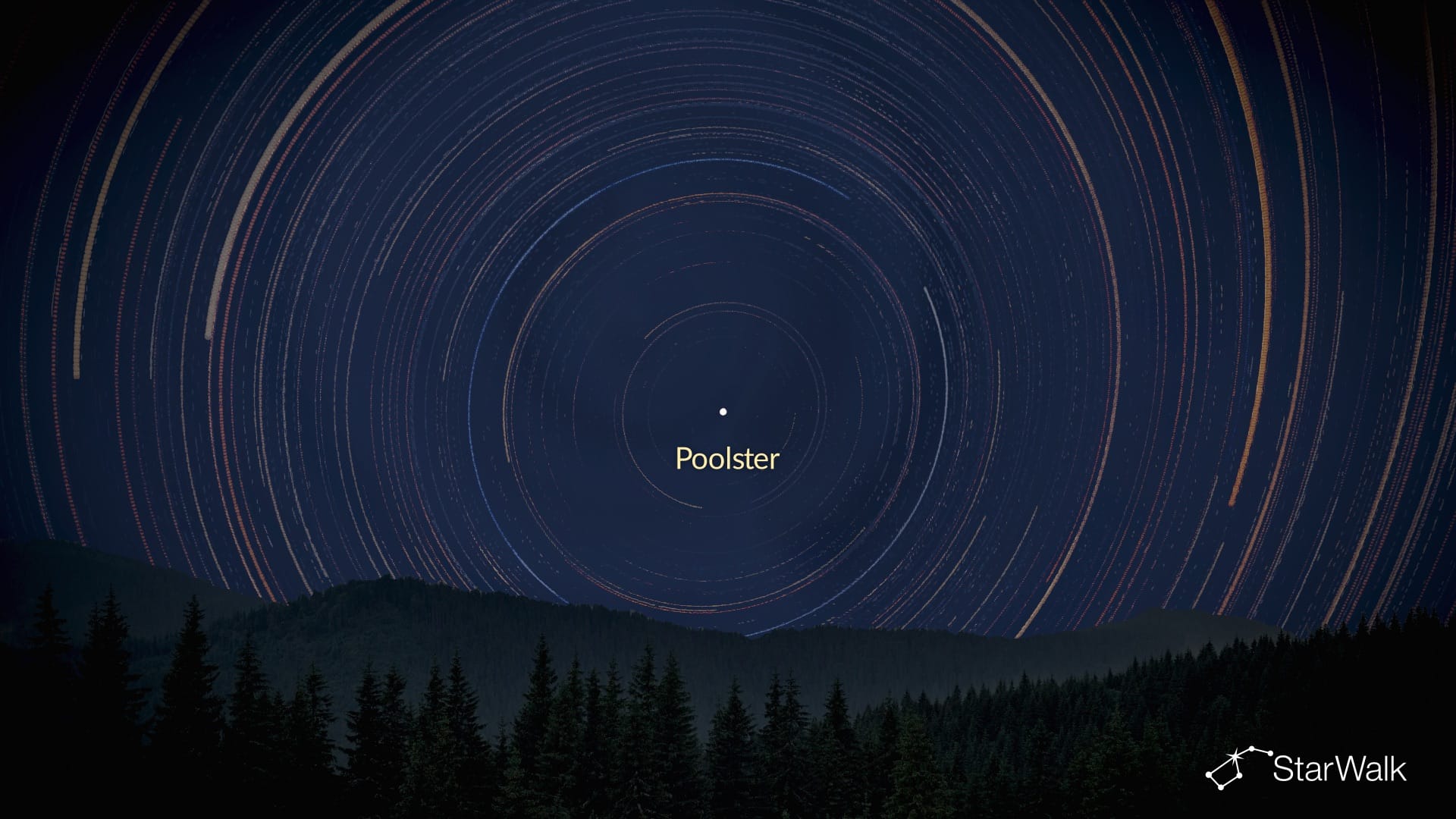 Stersporen rond de noordelijke hemelpool bij Polaris