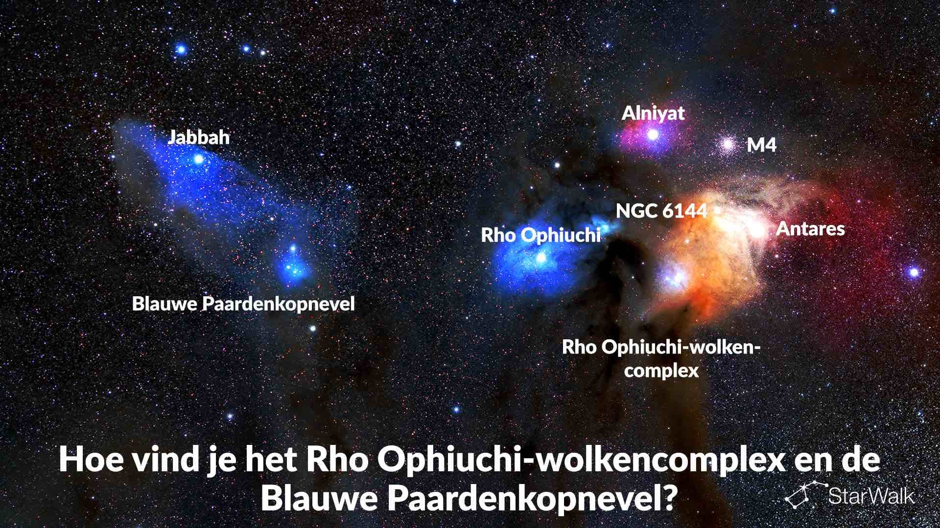 Hoe vind je het Rho Ophiuchi-wolkencomplex