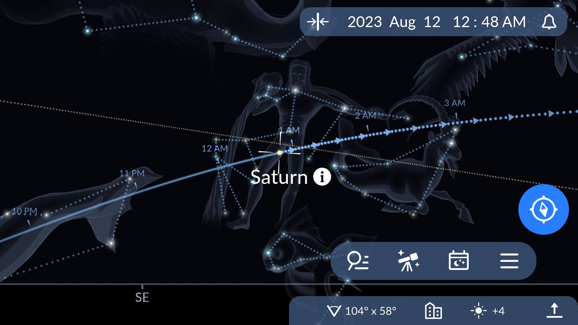 Saturn in Sky Tonight