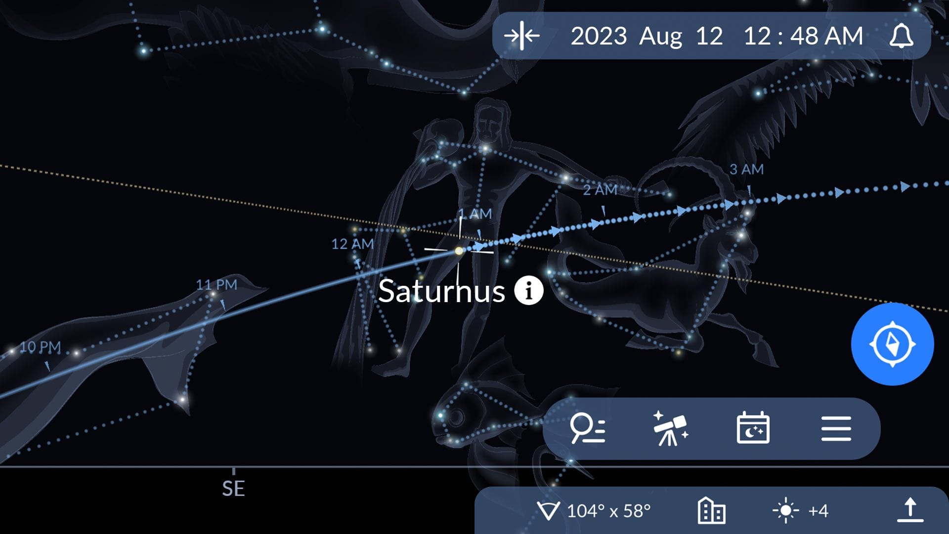 Saturnus in Sky Tonight
