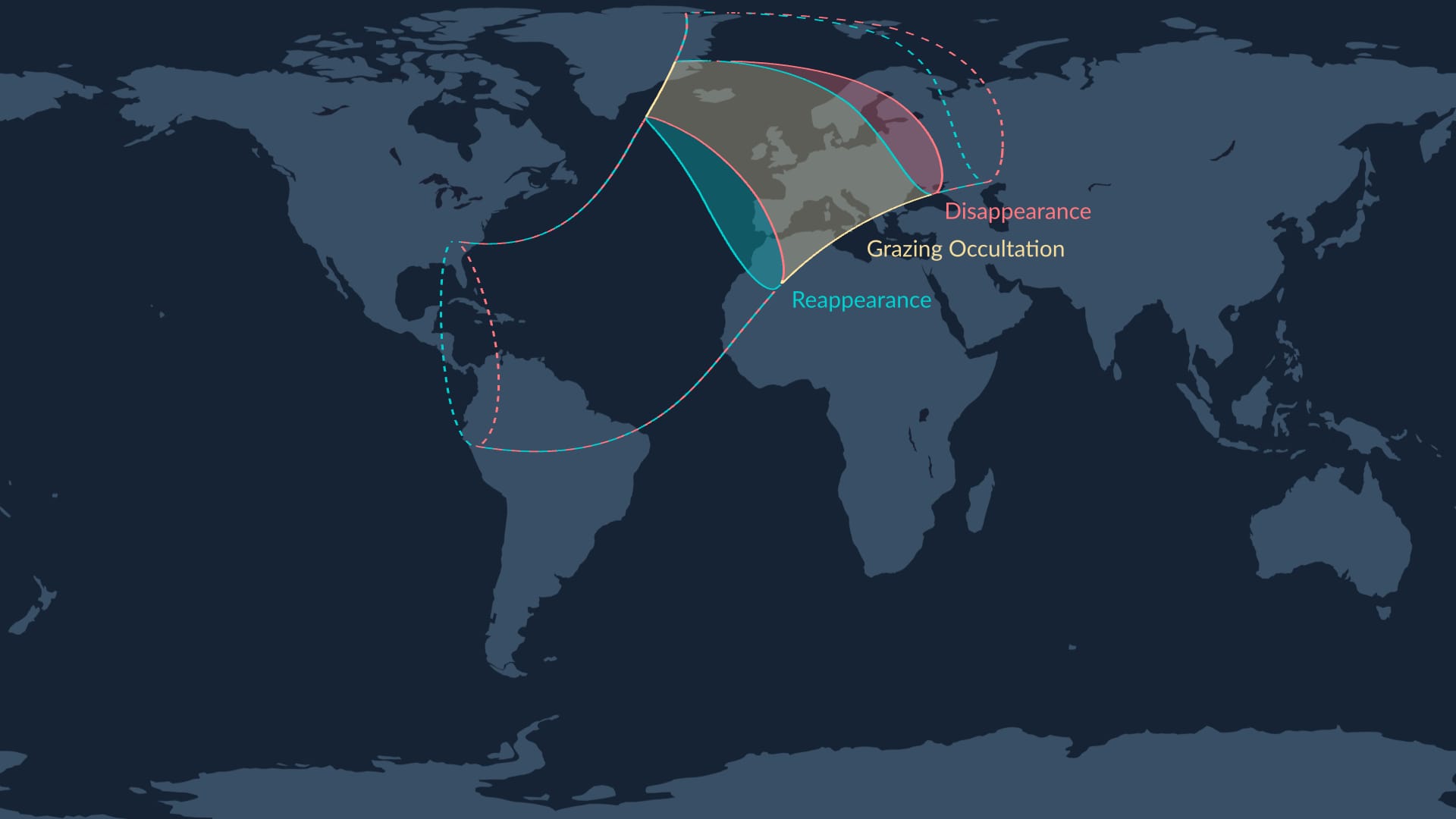 Lunar occultation of Saturn on January 4, 2025