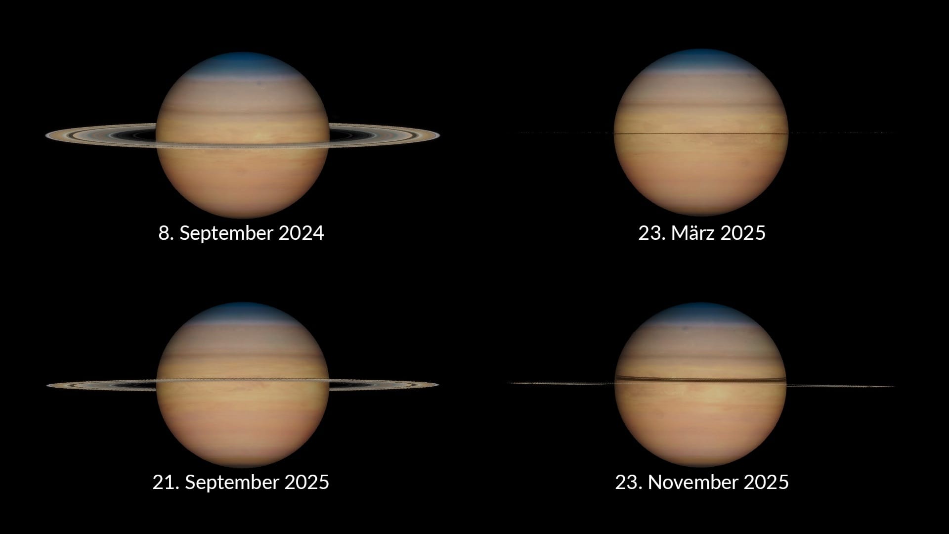 Saturn in Kantenstellung 2025