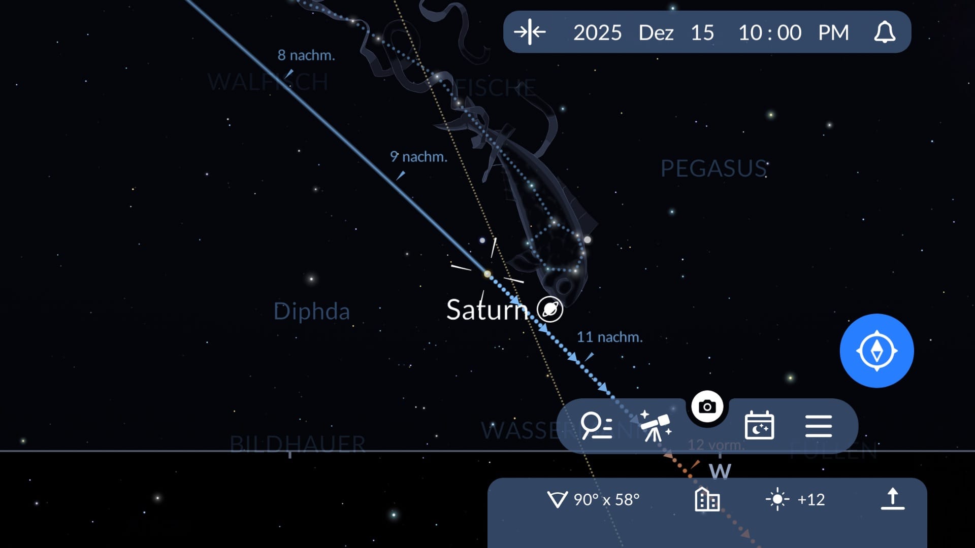 Saturn in Sky Tonight