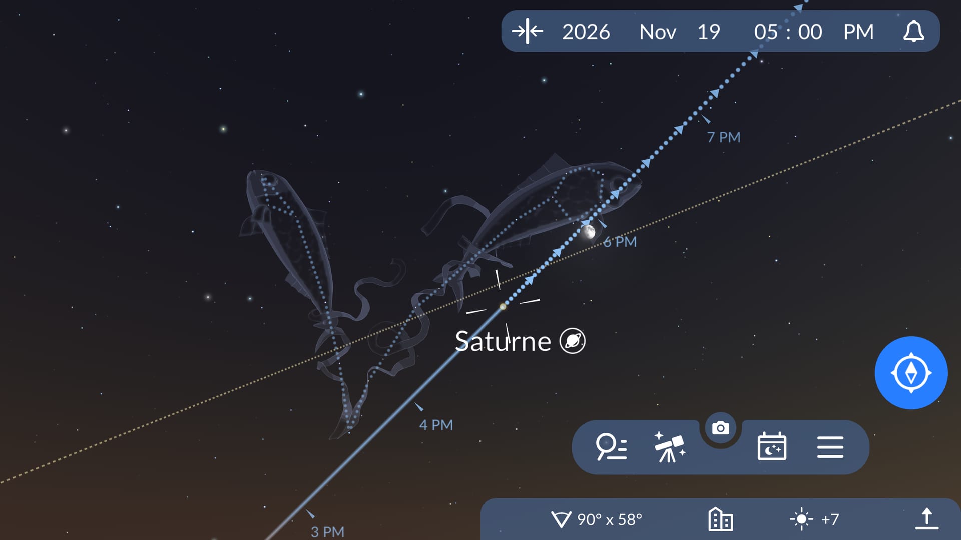Saturne dans Sky Tonight