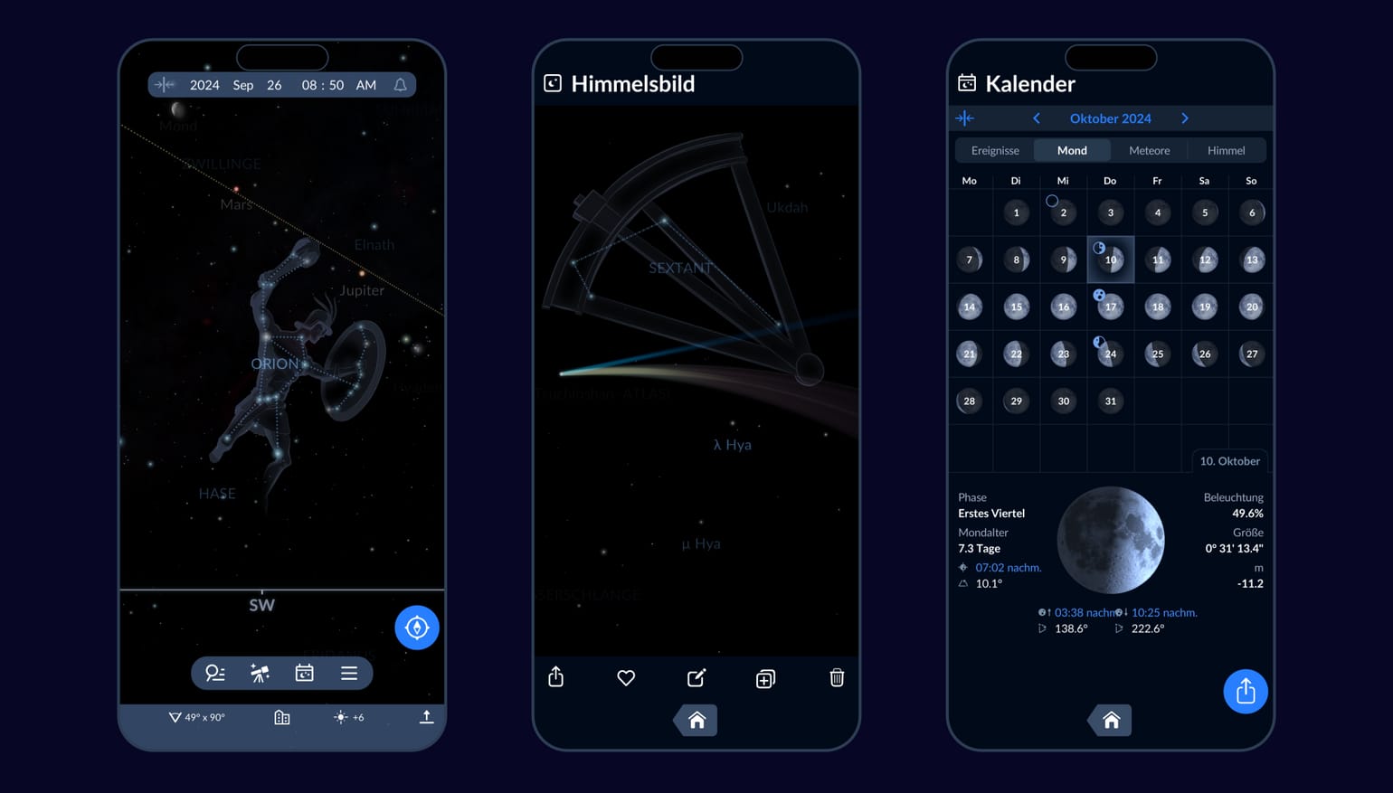 Kostenlose Astronomie-App Sky Tonight  