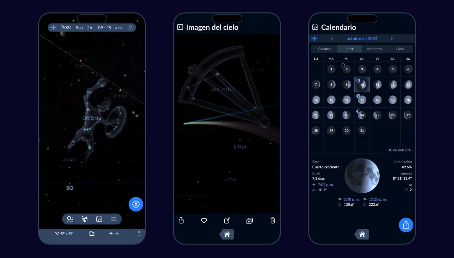 Aplicación de astronomía gratuita Sky Tonight