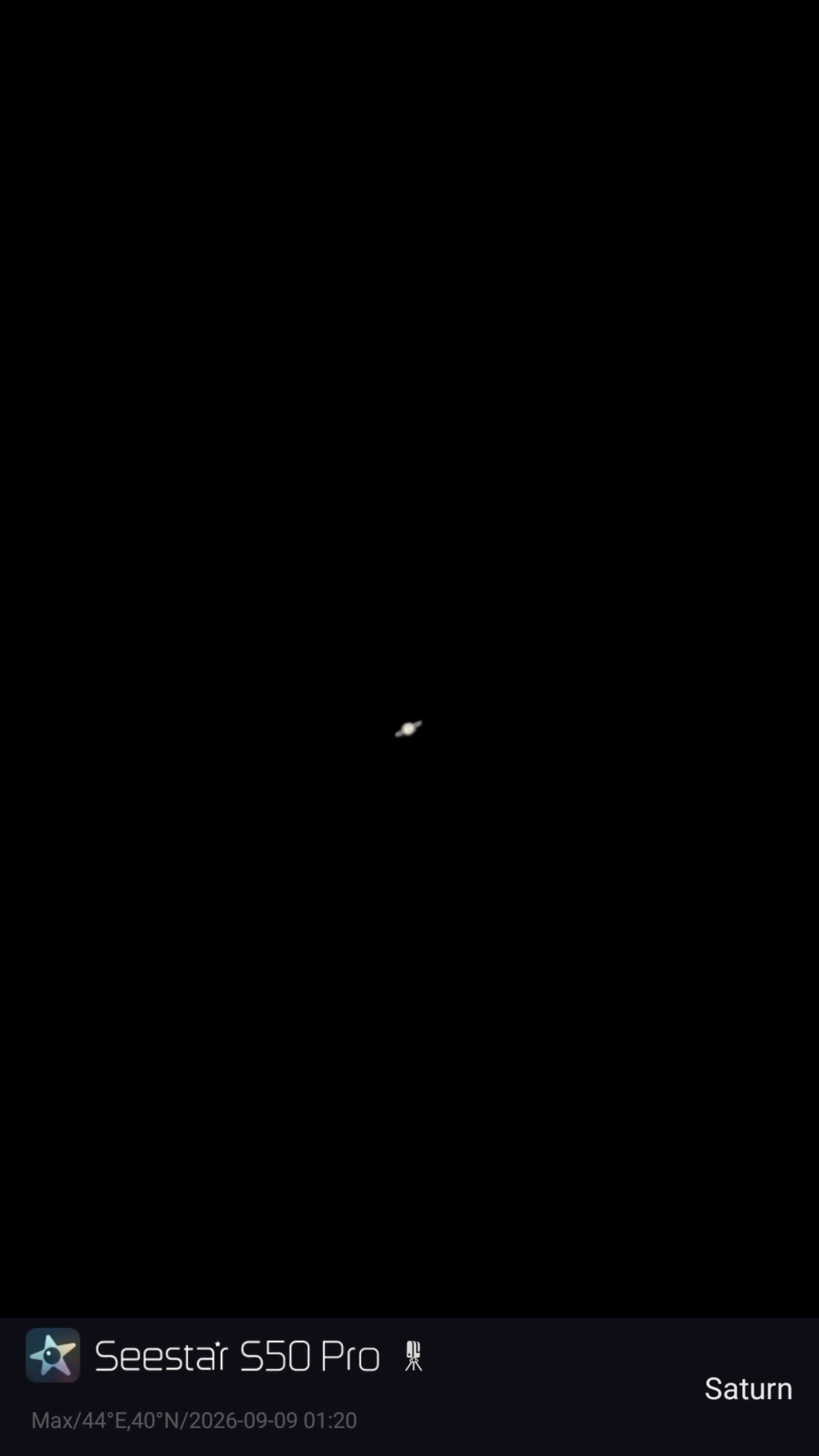 Saturn mit dem Seestar S50 Pro fotografiert.