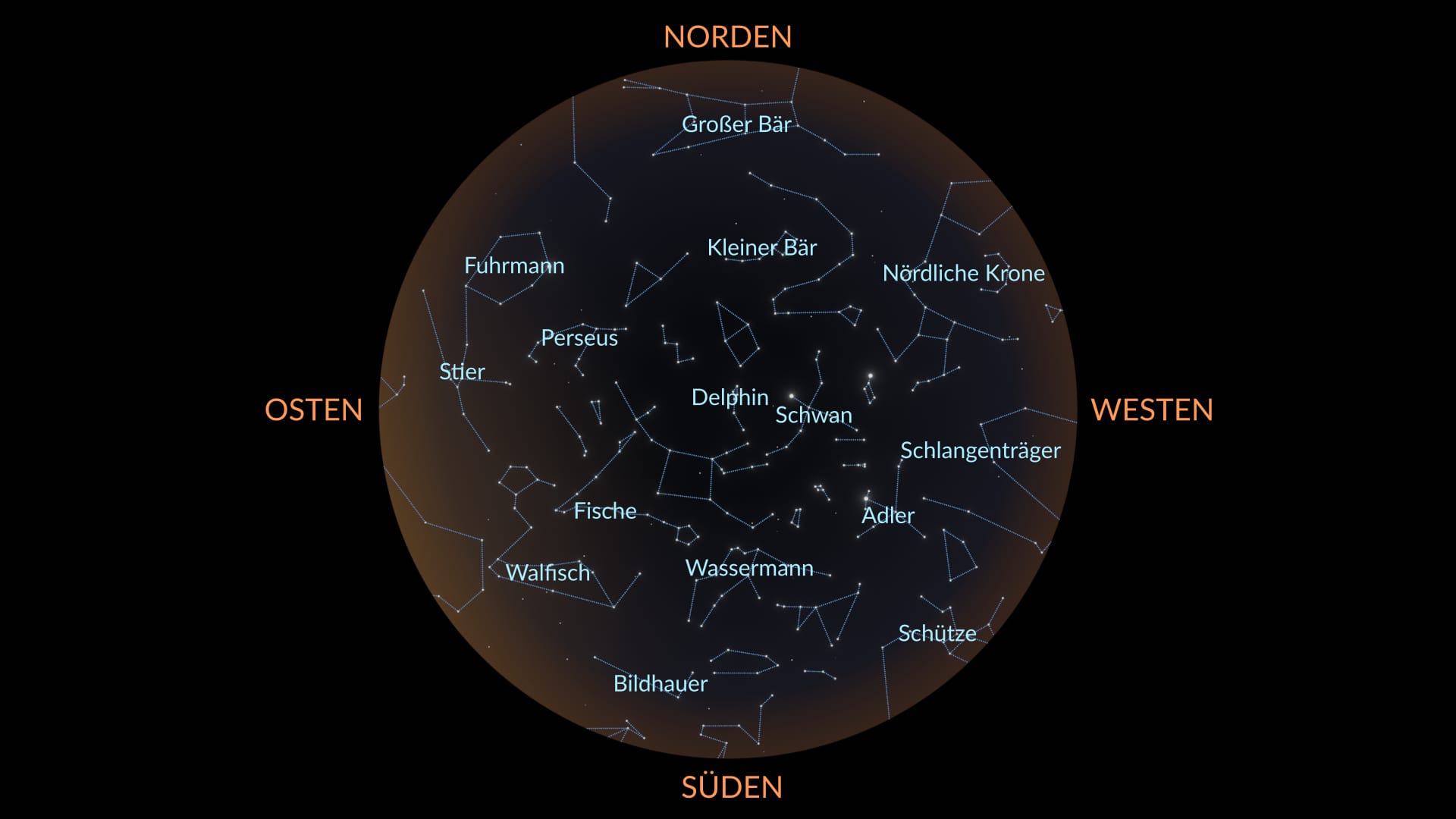 Constellations in September (Northern Hemisphere)