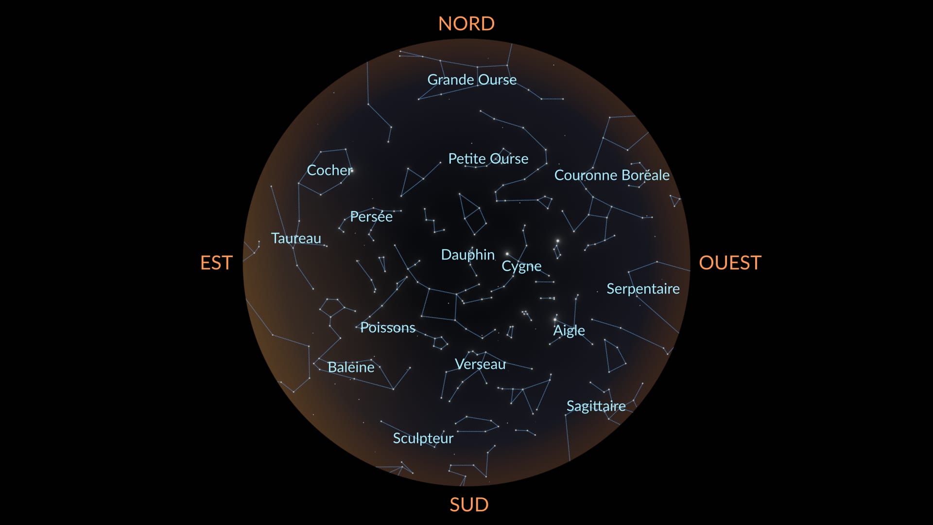 Constellations in September (Northern Hemisphere)