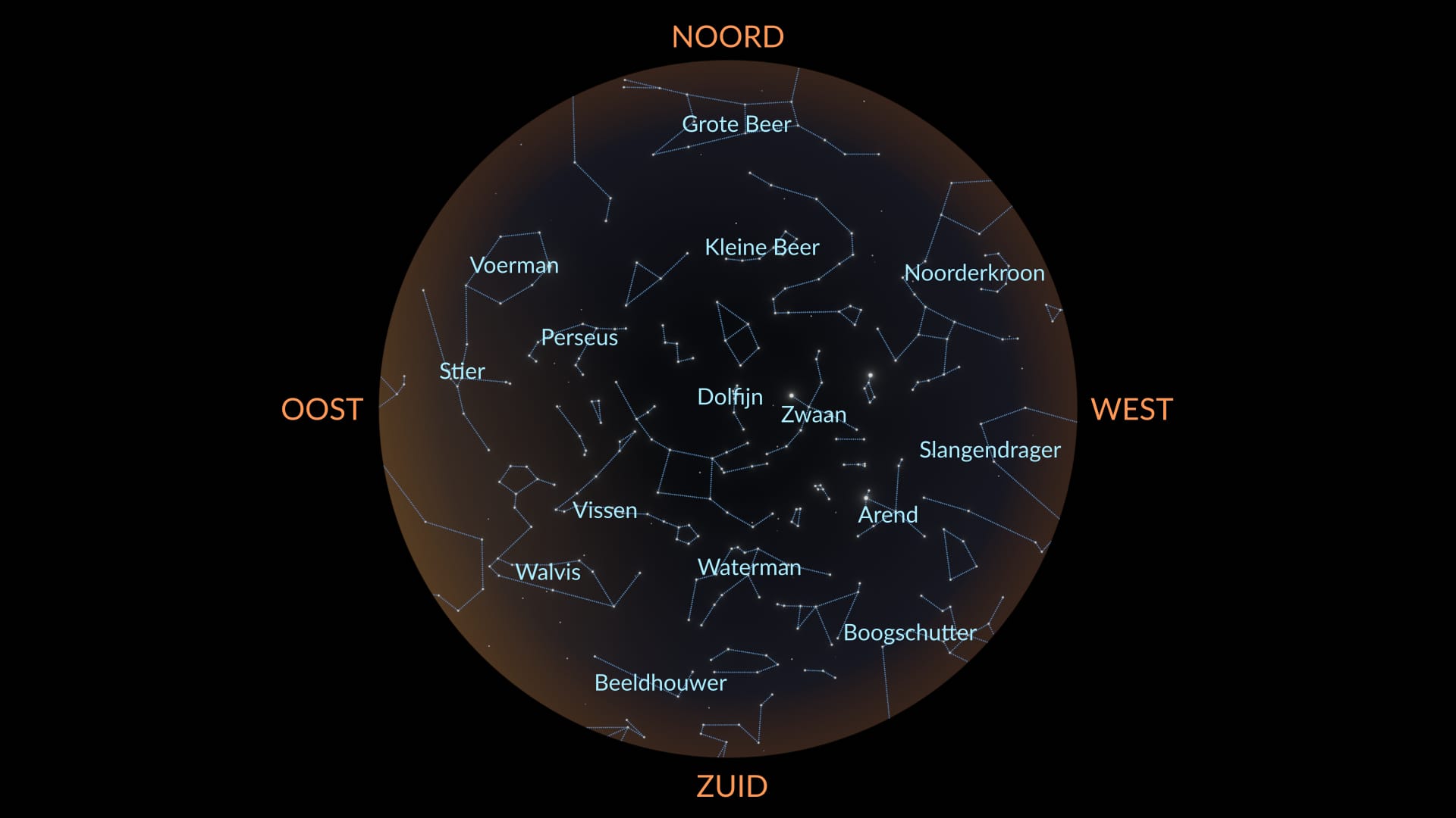 Constellations in September (Northern Hemisphere)