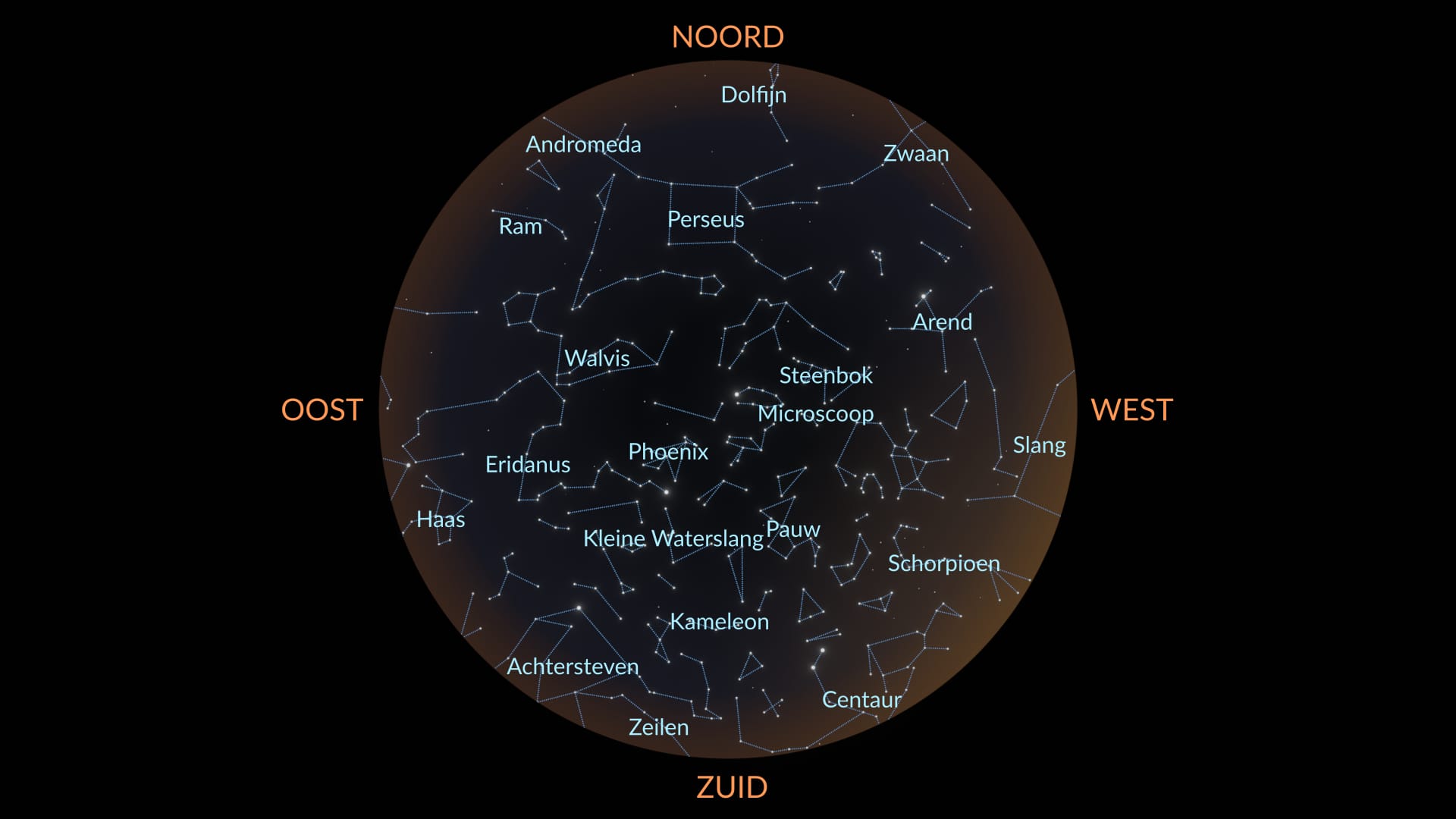 Constellations in September (Southern Hemisphere)