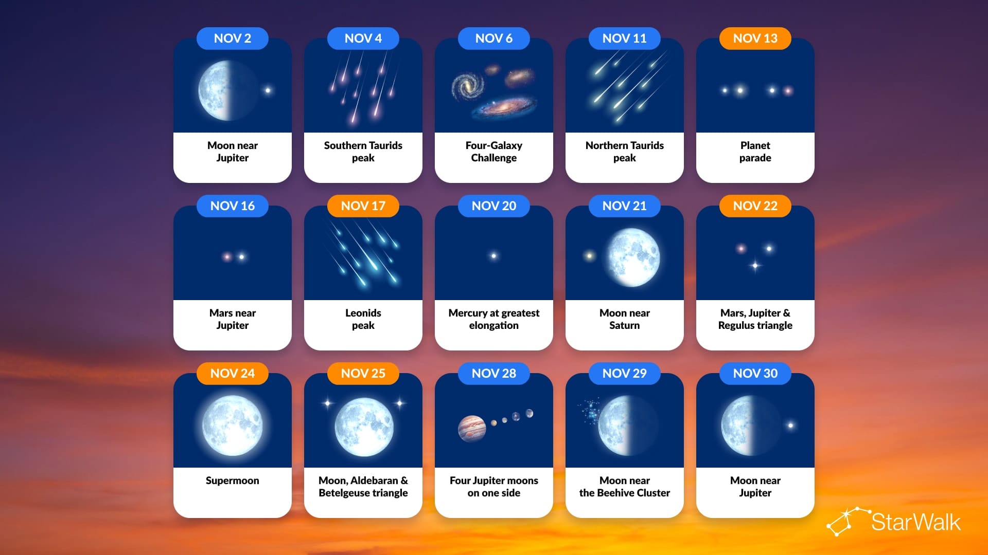 November Space Events Calendar
