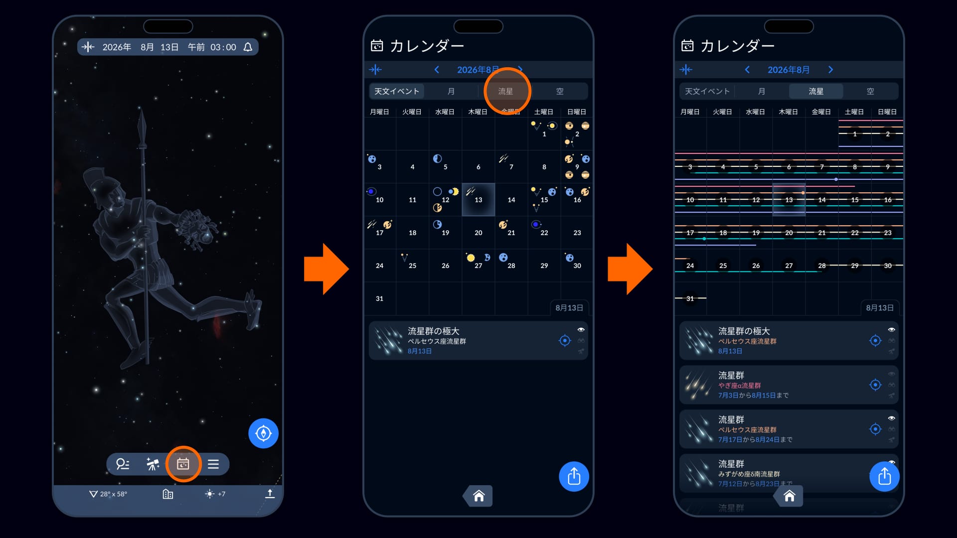 Calendar in Sky Tonight