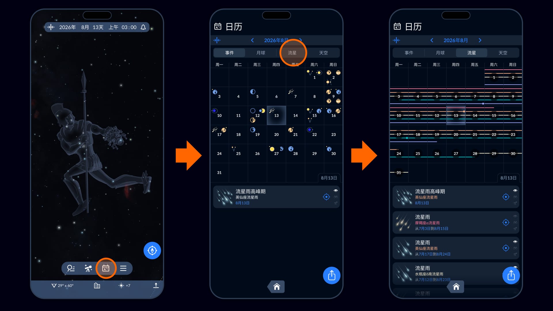 Calendar in Sky Tonight