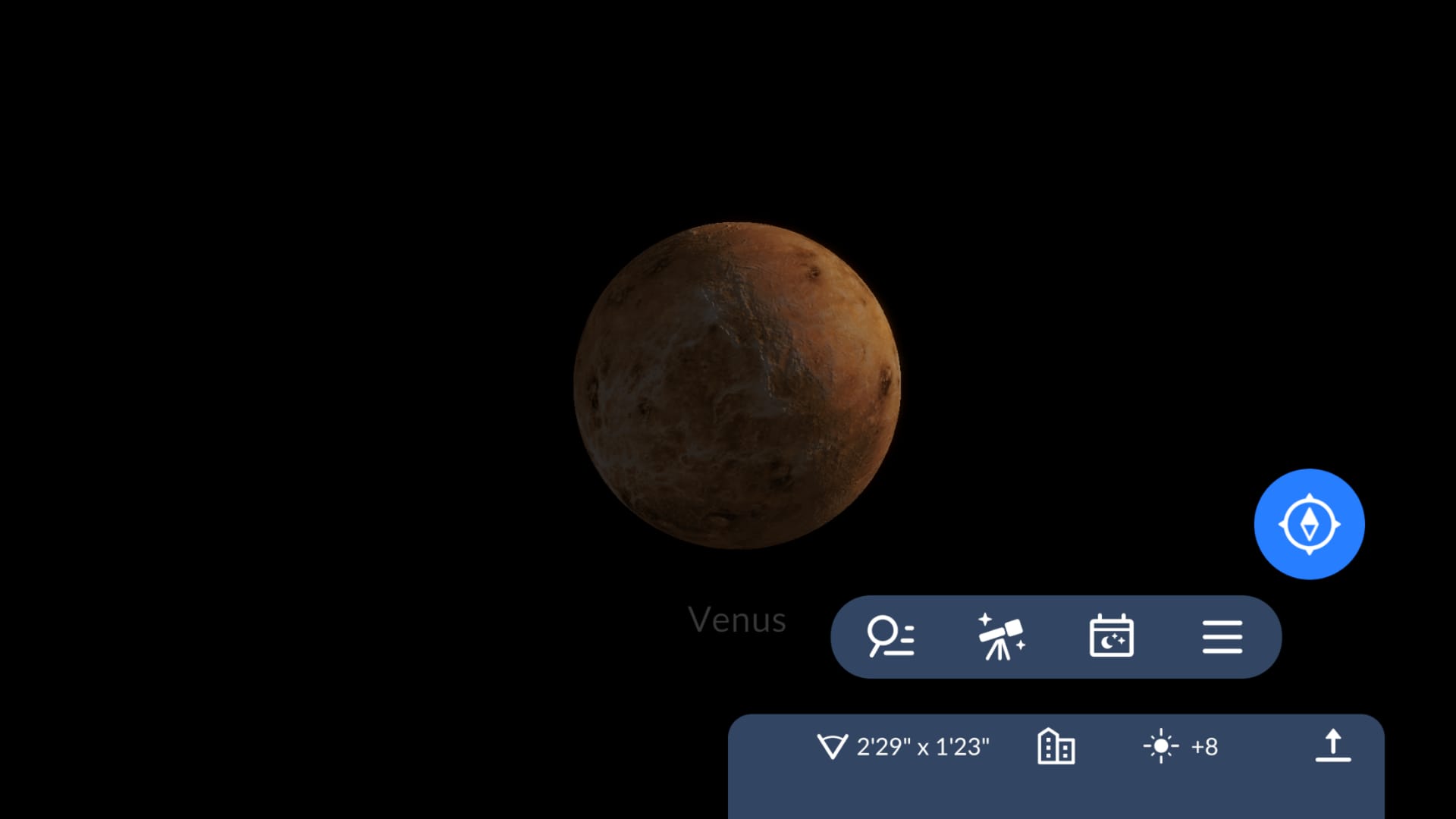 Venus phases in Sky Tonight