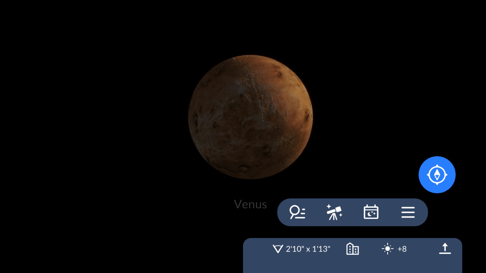 Venus phases in Sky Tonight