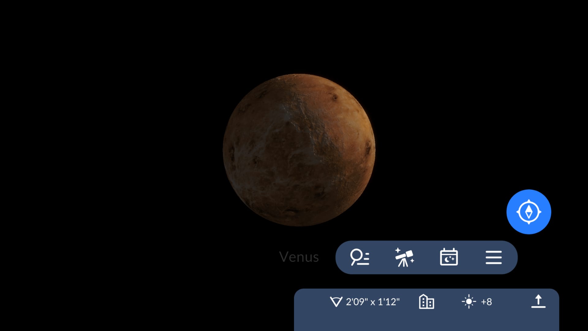 Venus phases in Sky Tonight
