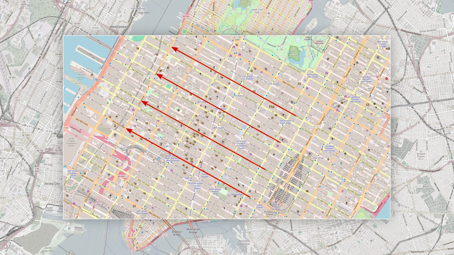 Sunset Manhattanhenge: where to look