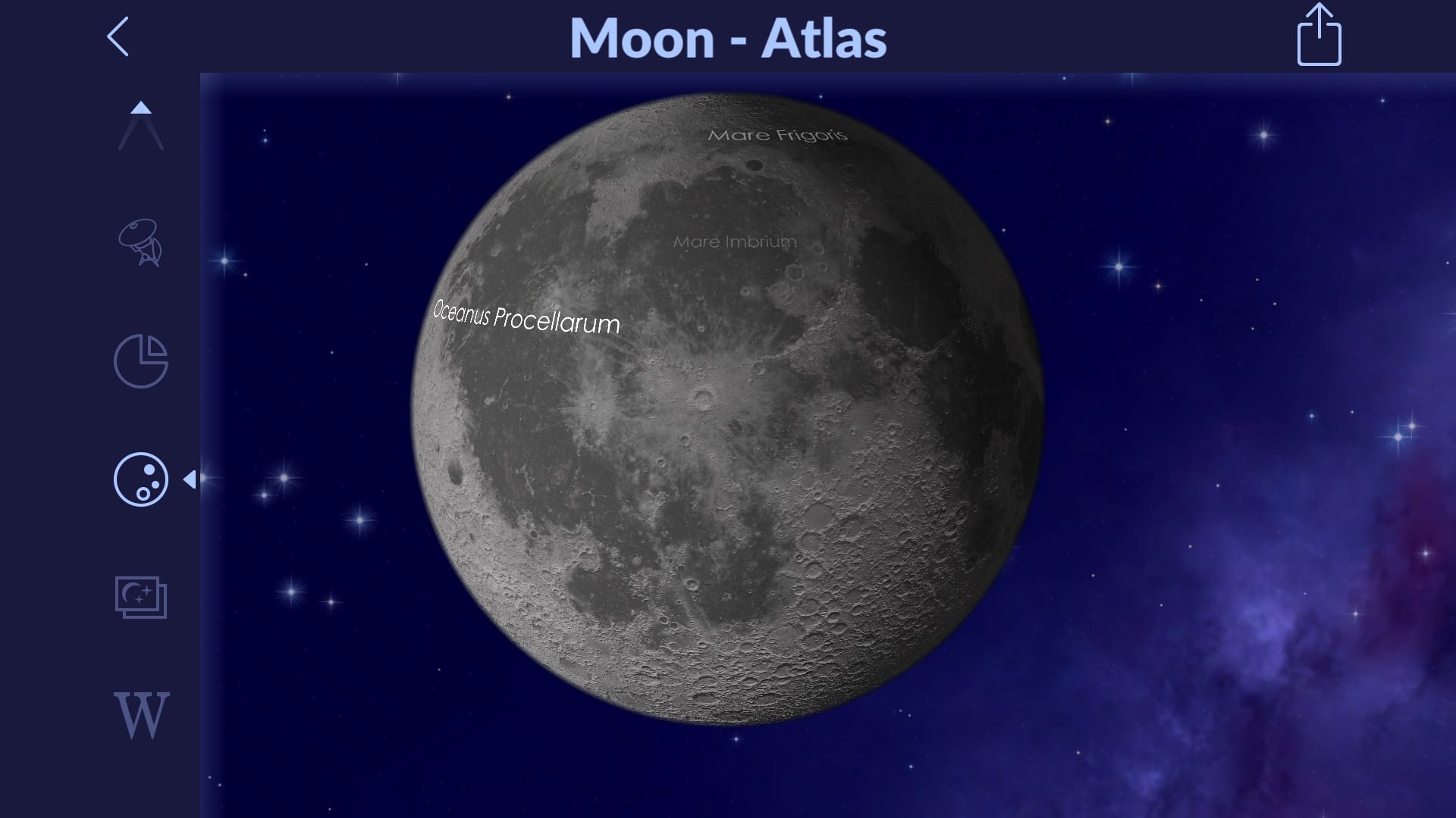 Moon Atlas in Star Walk 2