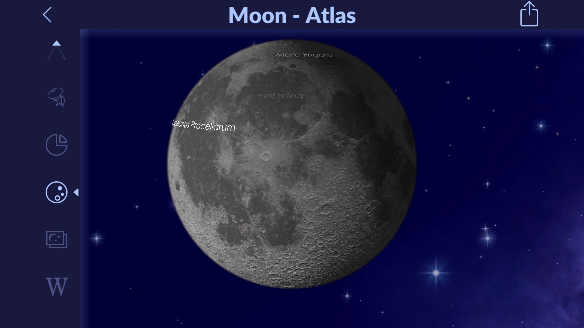 Moon Atlas in Star Walk 2