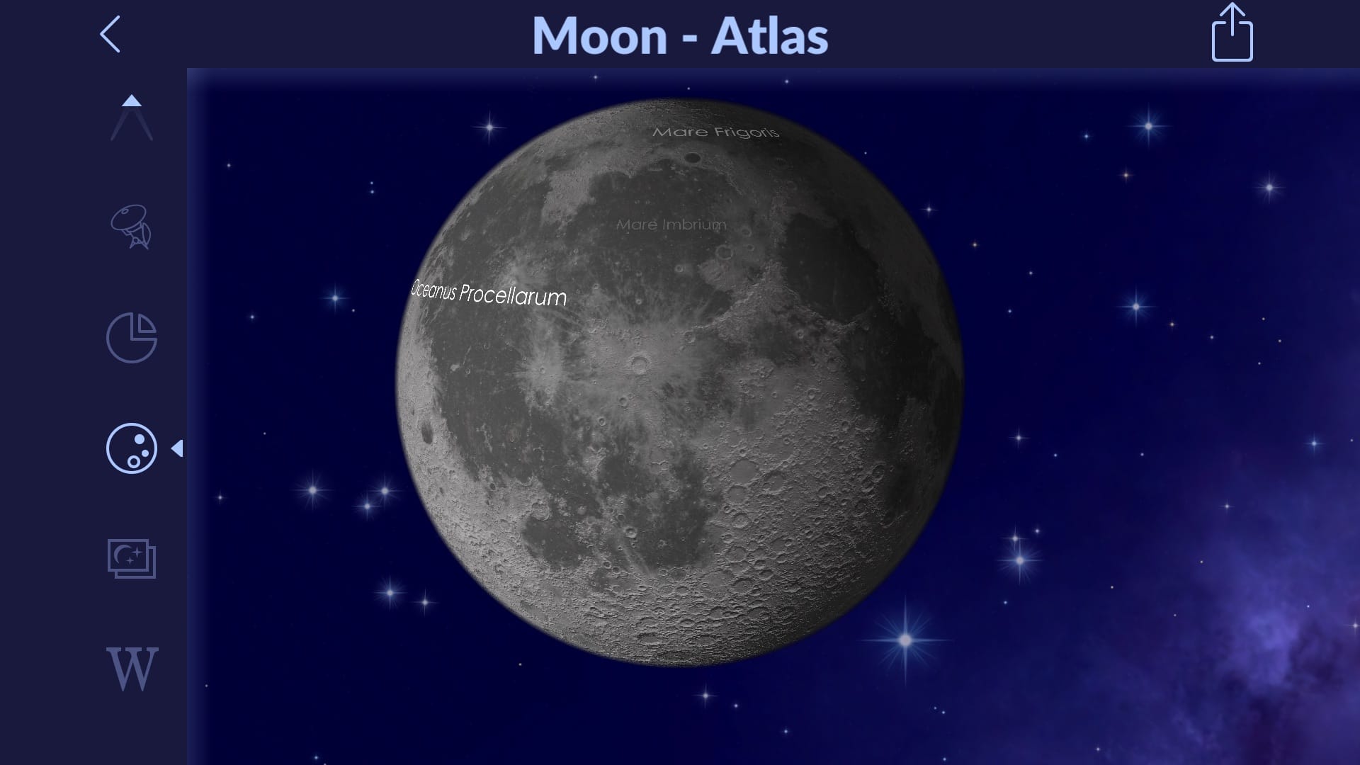 Moon Atlas in Star Walk 2