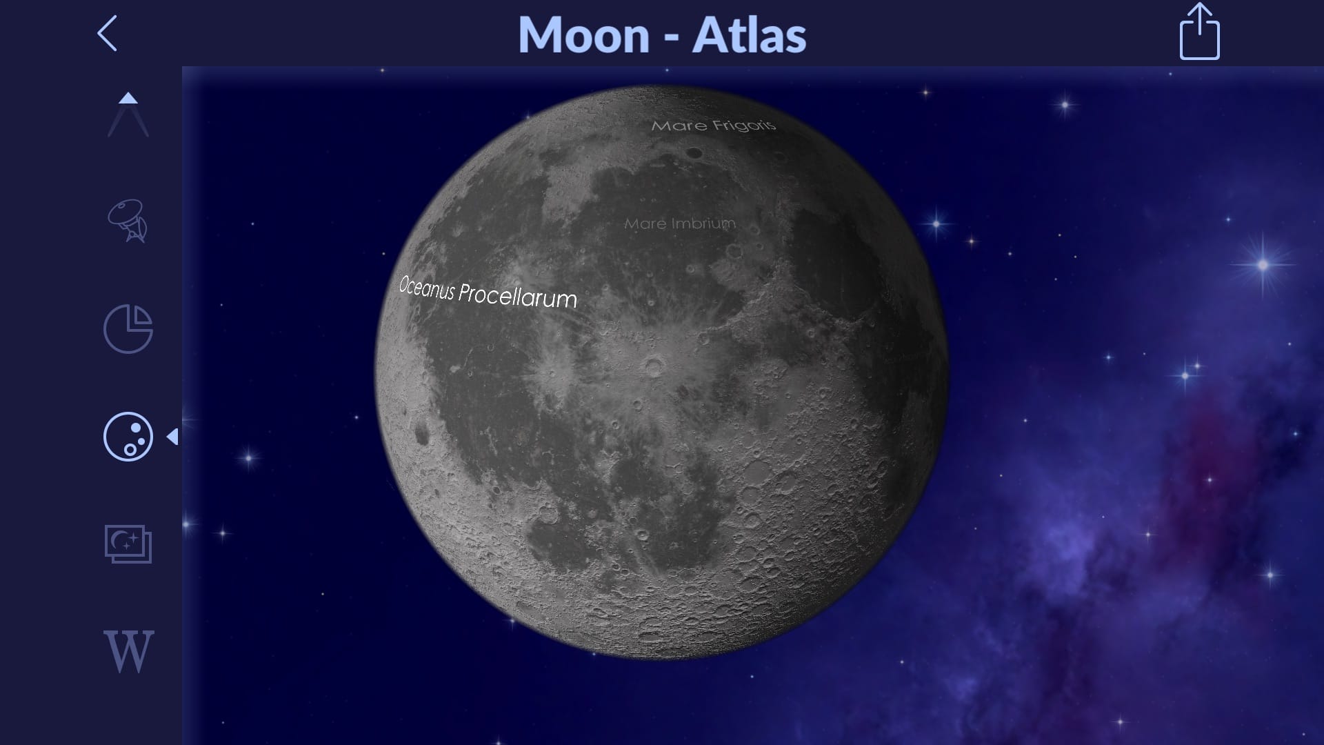 Moon Atlas in Star Walk 2