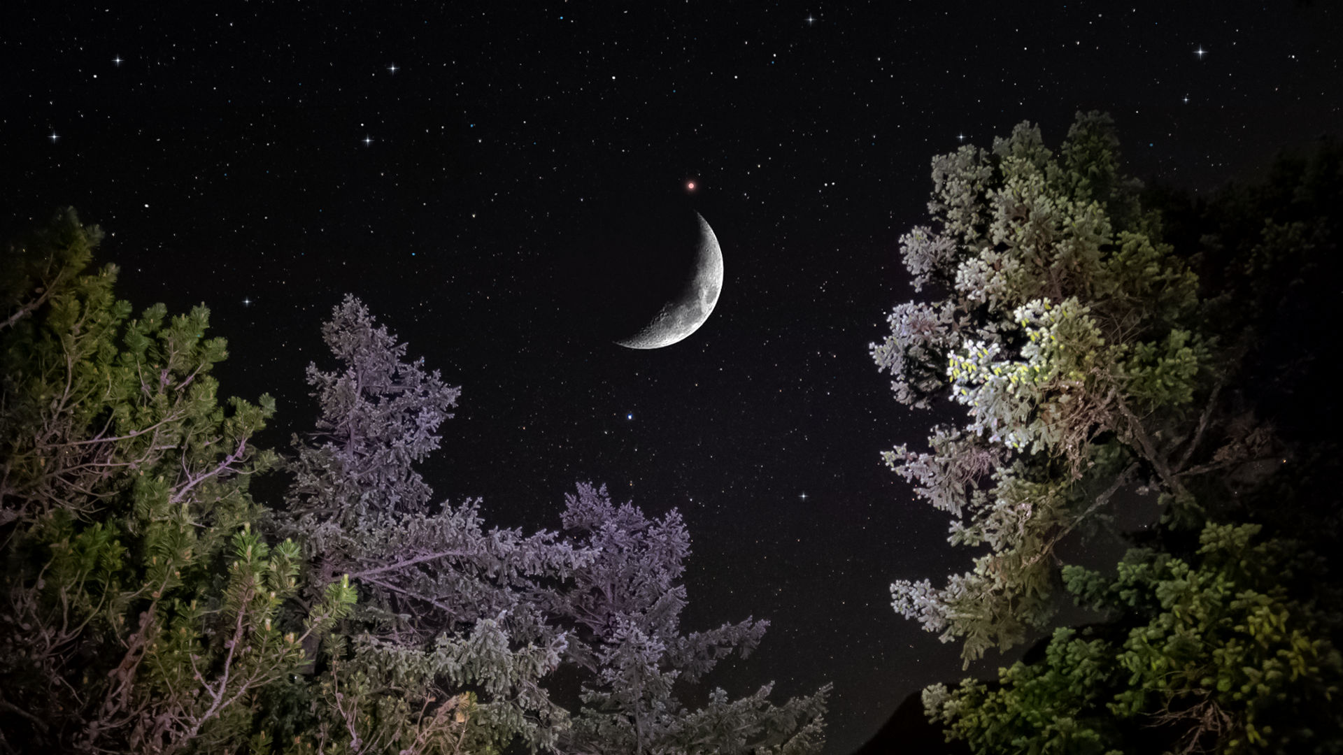 月亮与火星一起在夜空中 Star Walk