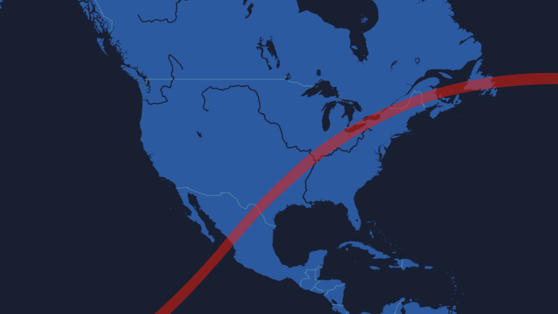 Eclissi totale 2024: il percorso dell'eclissi totale