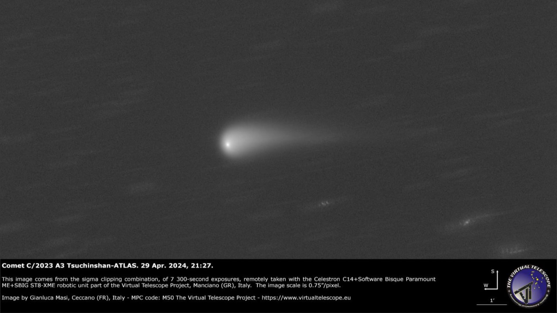 Comet C/2023 A3 Tsuchinshan-ATLAS on Apr. 29, 2024