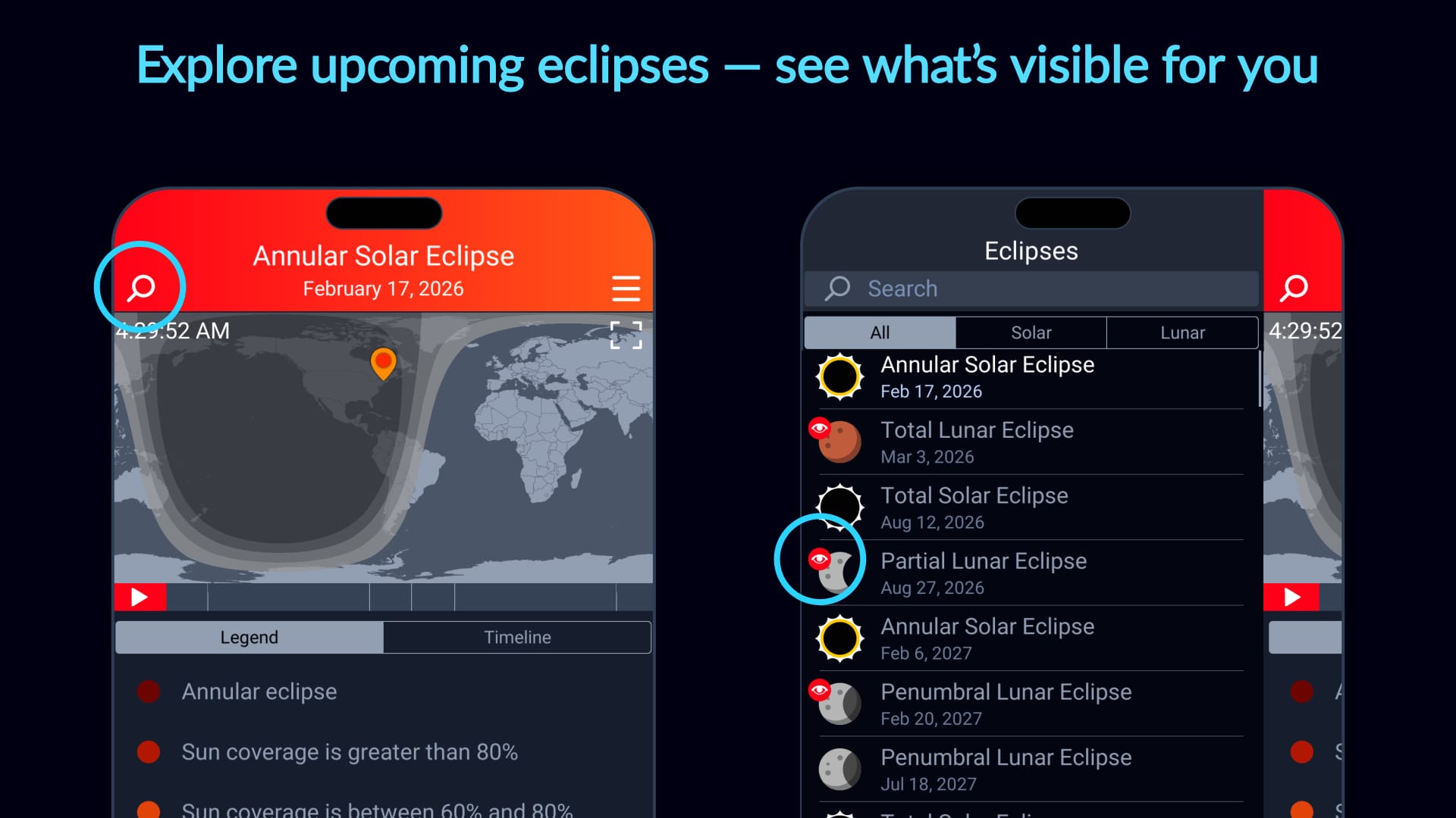 Upcoming eclipses