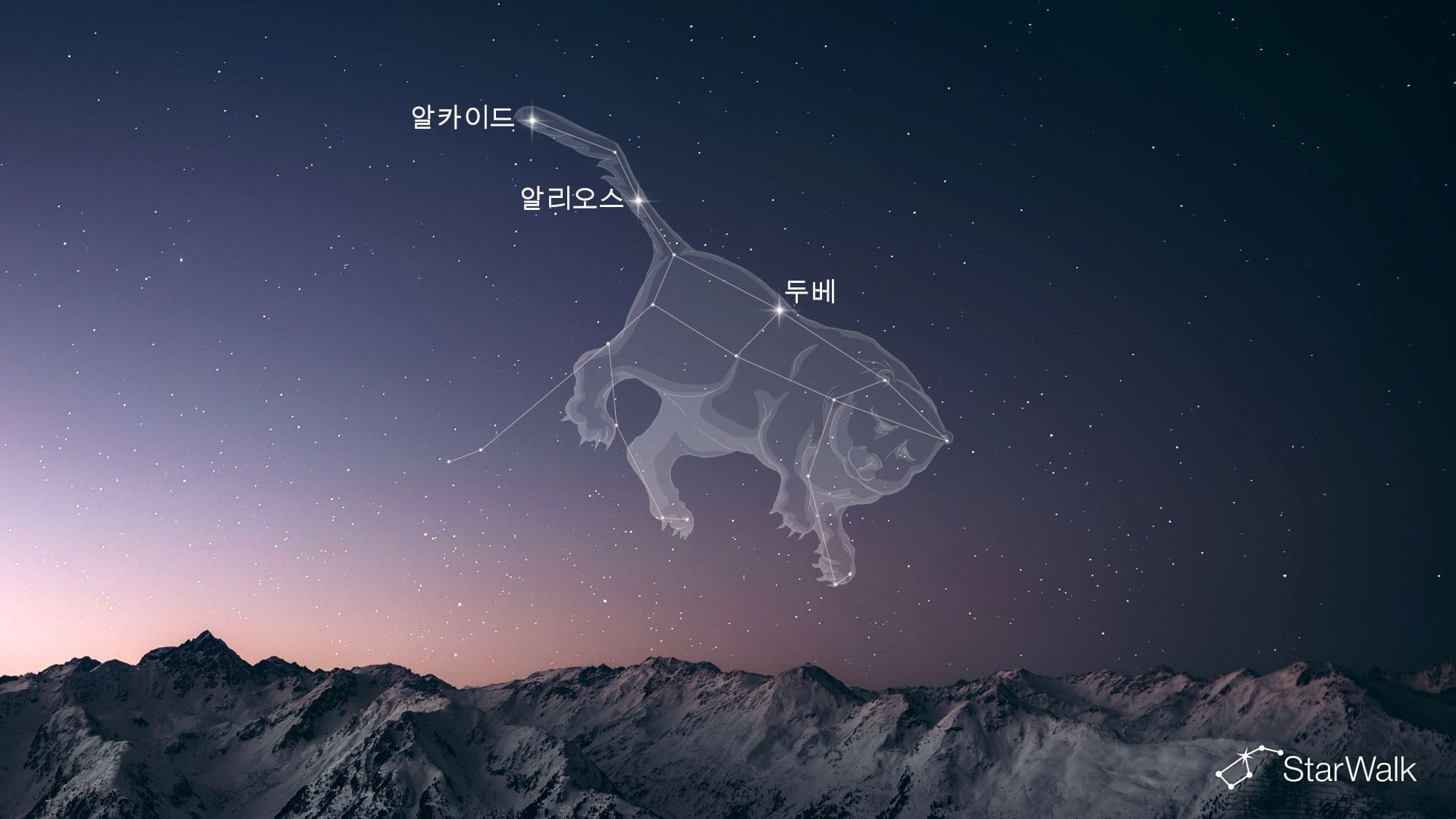 큰곰자리의 가장 밝은 별들