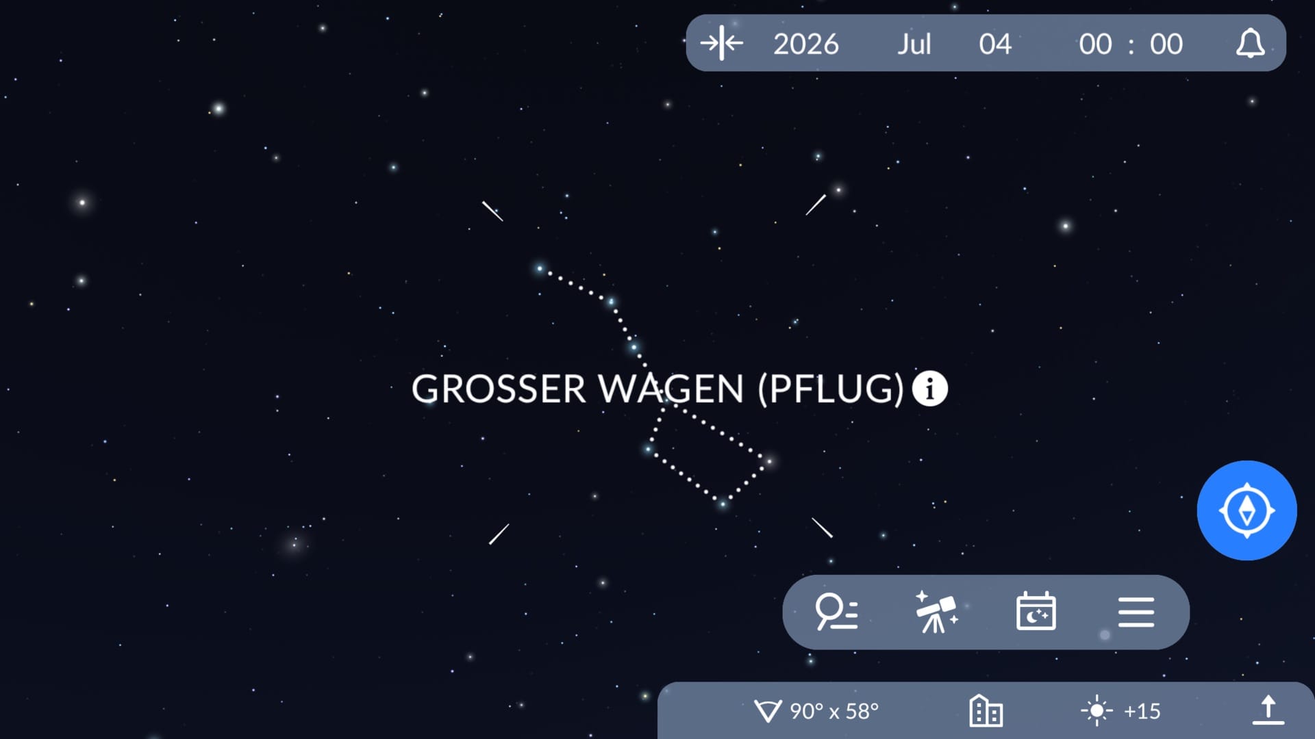 So finden Sie den Großen Bären und den Großen Wagen in Sky Tonight