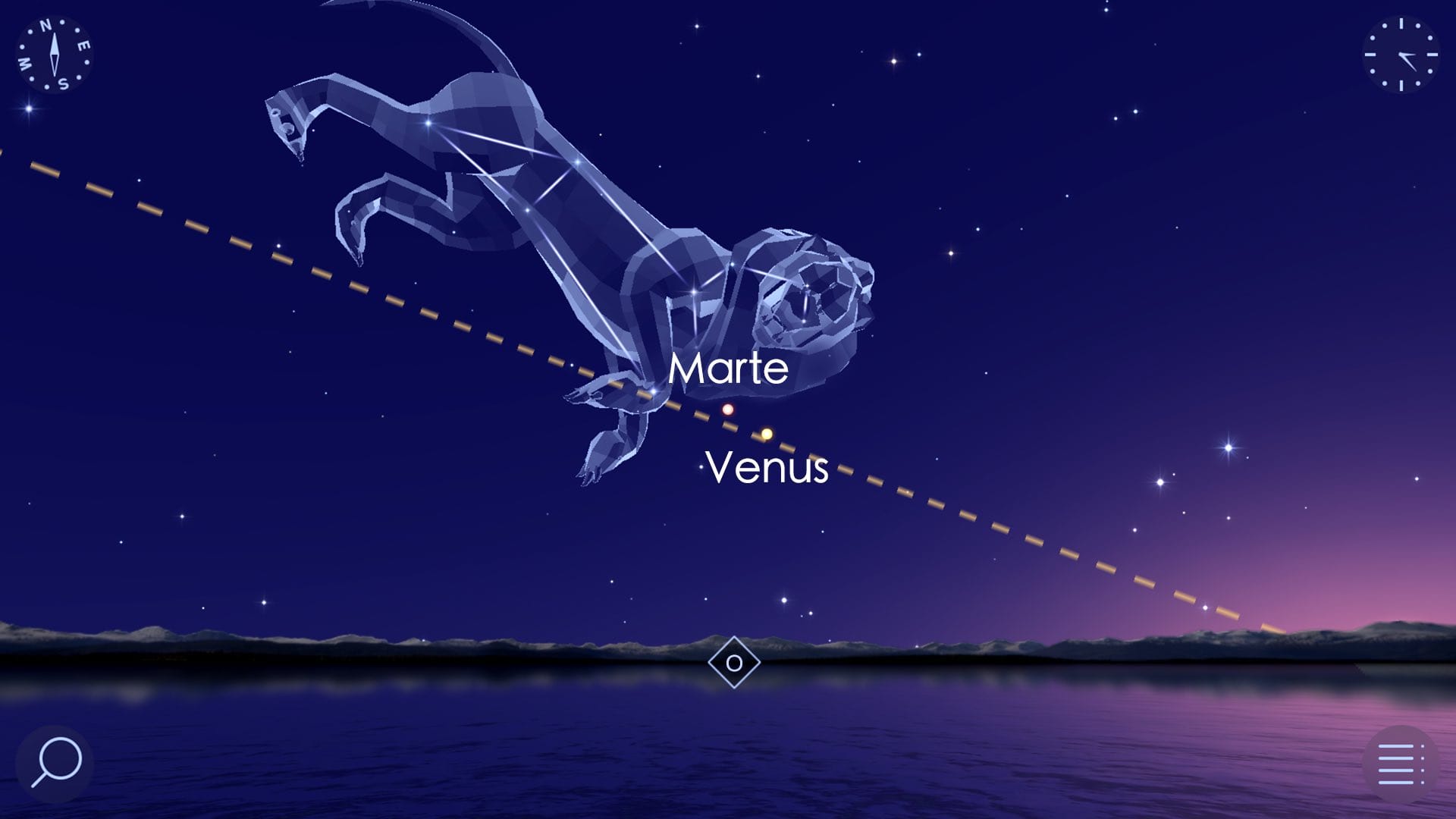 Venus near Mars in July 2023