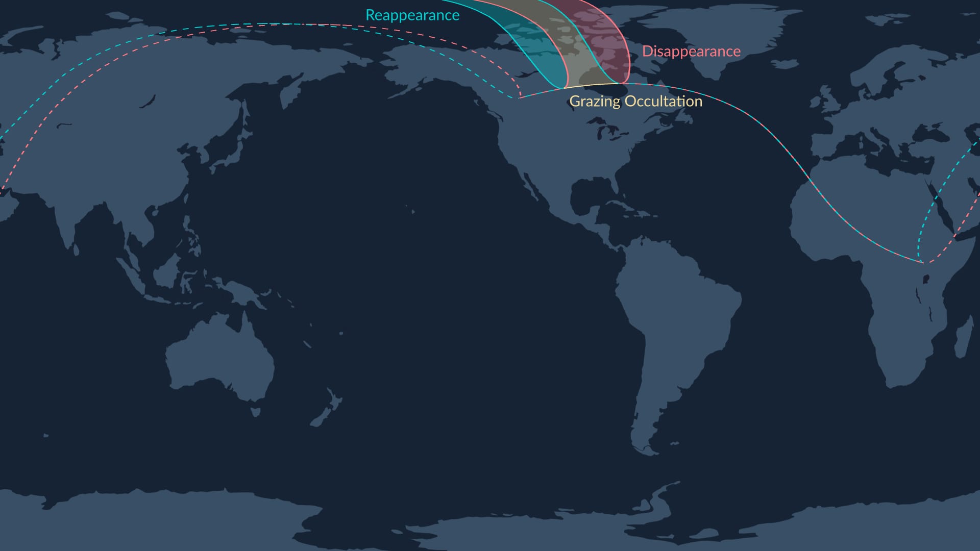 Visibility map of the lunar occultation of Venus on September 19, 2025.