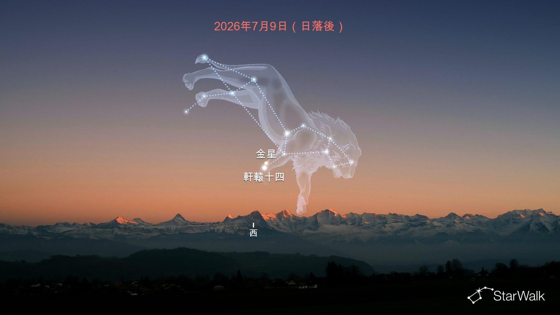2026年7月金星接近軒轅十四
