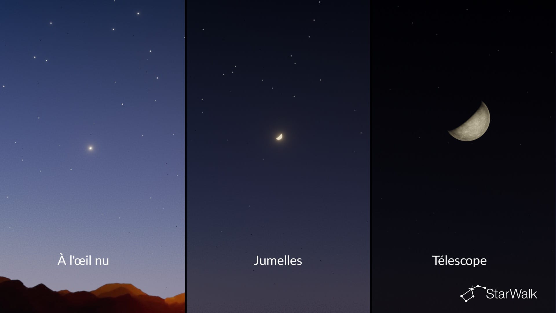 À quoi ressemble Mercure à l’œil nu, avec des jumelles et au télescope