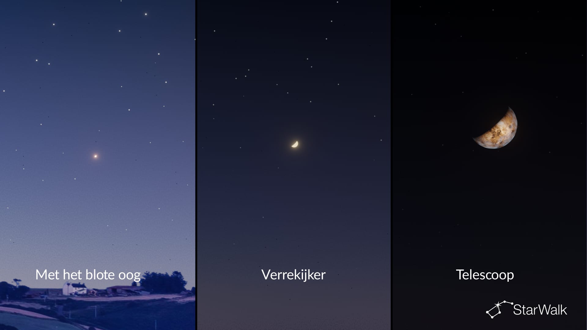 Hoe Venus eruitziet met verschillende observatiehulpmiddelen