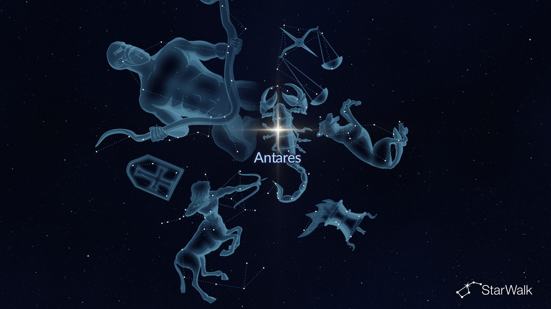 Antares nella costellazione dello Scorpione
